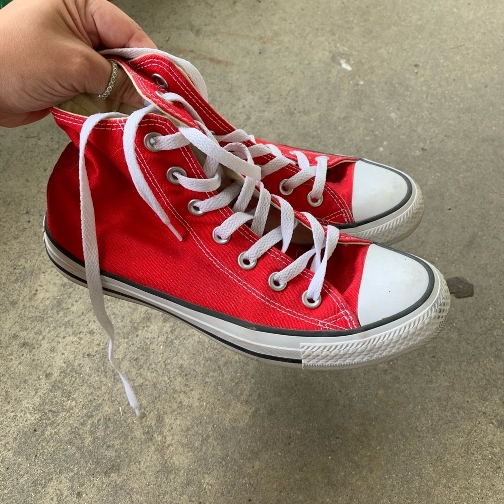 Red high top converse